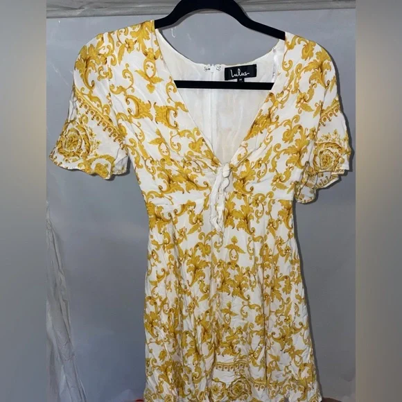 Lulu's Golden Floral Midi Dress size medium - Picture 2 of 4